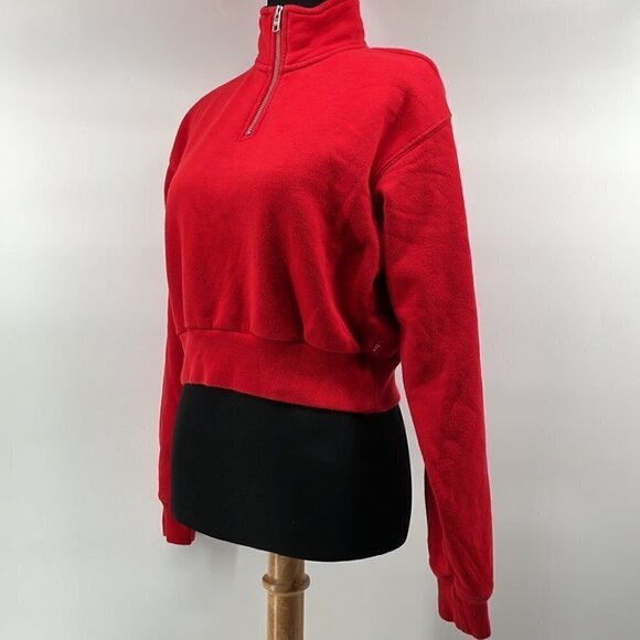 Aritzia Red Half-Zip Sweatshirt - Picture 9 of 10